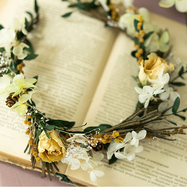 Dridal Headdress Dried Flower Headdress